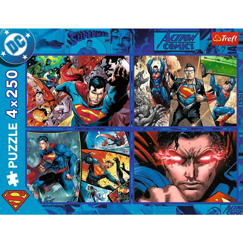 TREFL PUZZLE Puzzel - 4x250 - Supermans Mut - Warner Superman Trefl 13340