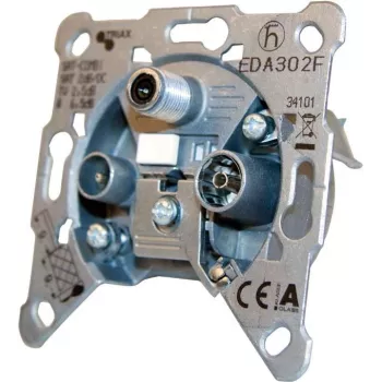 TRIAX EDA302F 3-voudig antenne-einddoos, 2 dB demping, TV/Radio/SAT, inbouw, gietmetaal 306121