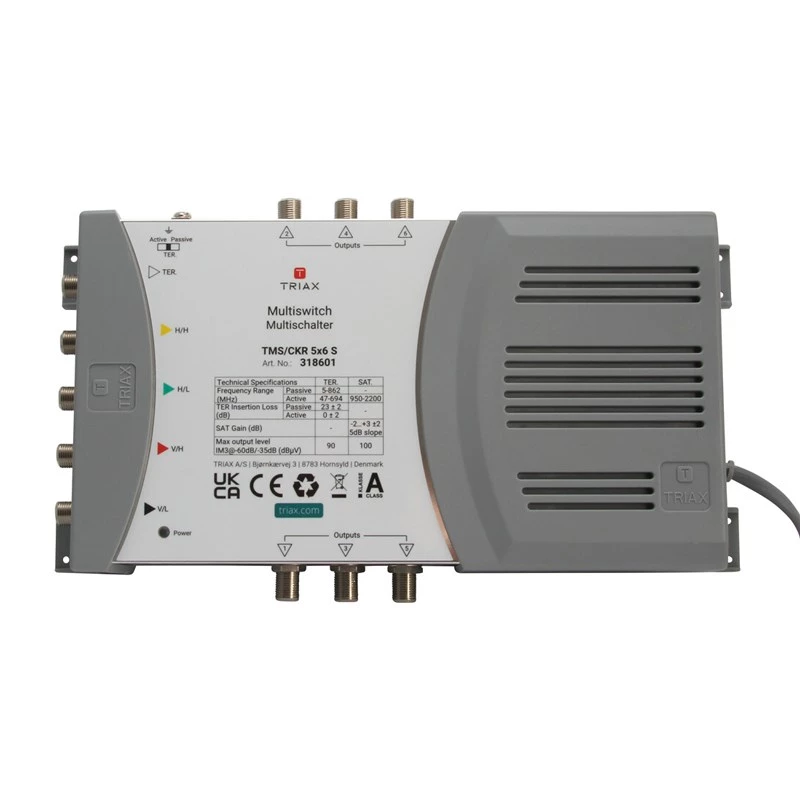 TRIAX TMS 5/6S multiswitch 4 SAT + 1 TER ingang, 6 uitgangen