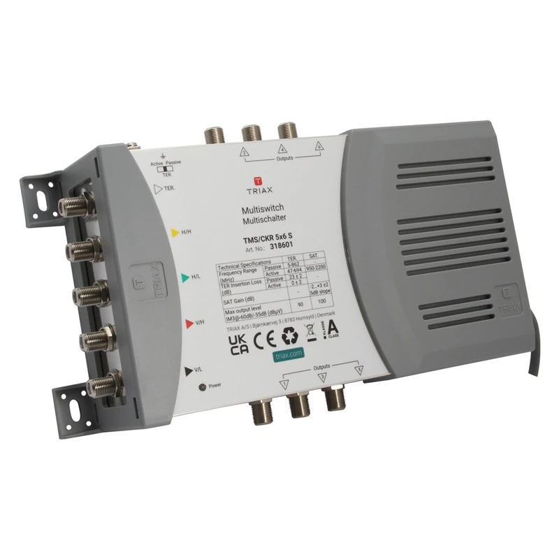 TRIAX TMS 5/6S multiswitch 4 SAT + 1 TER ingang, 6 uitgangen