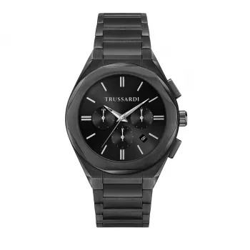Trussardi herenhorloge R2453156002 44mm blauwe wijzerplaat roestvrij staal mesh