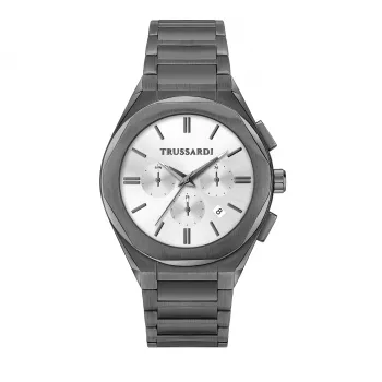 Trussardi Herenhorloge R2453156003 44mm blauwe wijzerplaat Lederen band
