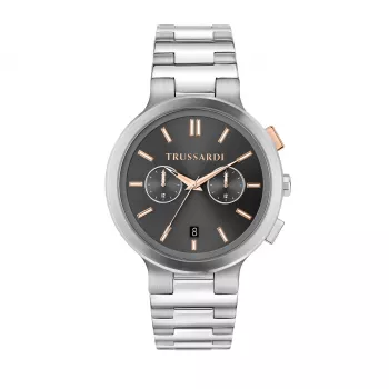 Trussardi Herenhorloge R2453164005 43mm Blauwe wijzerplaat Blauw leren band Quartz