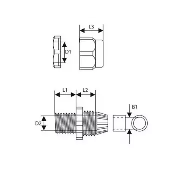 TRYTYT PG-16 kabelwartel, lichtgrijs (1 stuks)