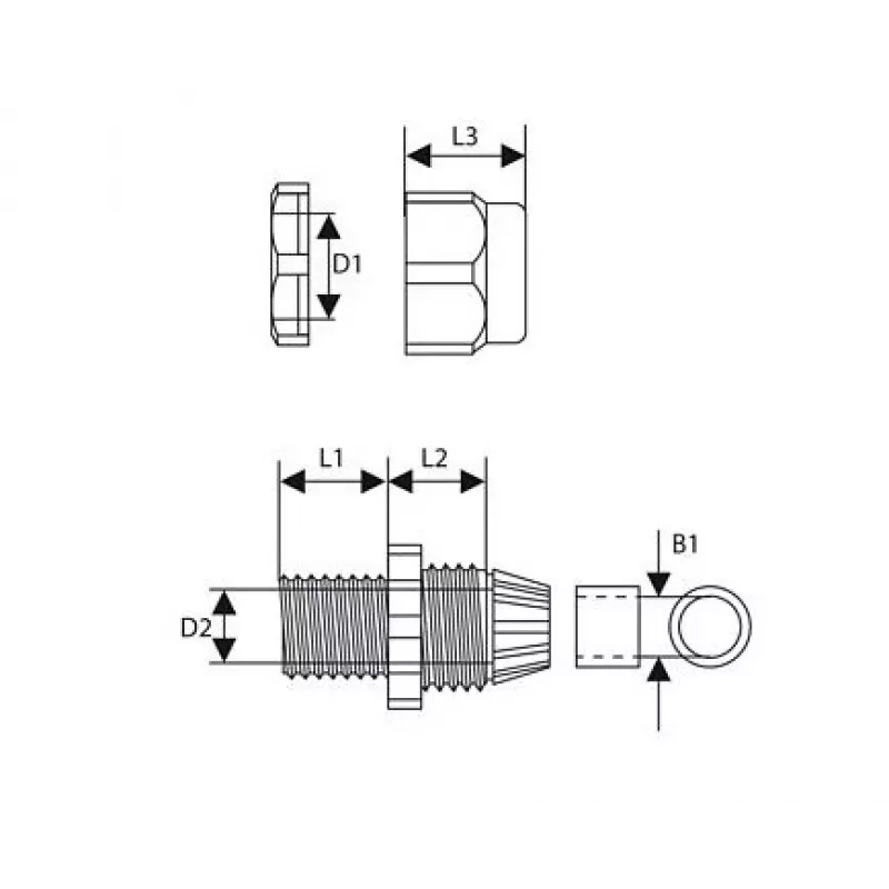 TRYTYT PG-7 Kabelwartel, lichtgrijs (1 st.)