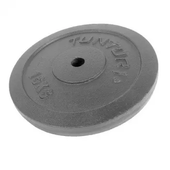 Tunturi 15kg gietijzeren gewichtsschijf, zwart