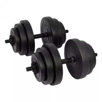 Tunturi 28 kg Vinyl-dumbbellset met Spinlock-stangen