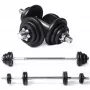 Tunturi halterstang-/dumbbellset 20 kg gietijzer met spinlock-stangen