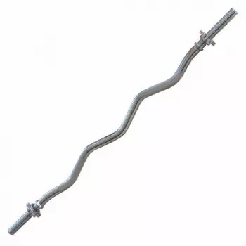 Tunturi EZ Curl Bar 120 cm verchroomd staal met geribbelde grip