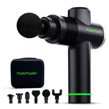 Tunturi MG40 Massage Gun - Percussiemassageapparaat met 20 standen, 6 opzetstukken en 11 u accu