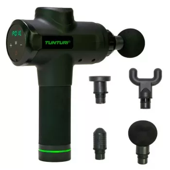 Tunturi MG50 massagegun met 20 snelheidsstanden, 6 opzetstukken, LCD-touchscreen, borstelloze motor, draagtas