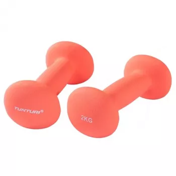 Tunturi neopreen dumbbells 2 kg paar rood