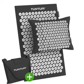 Tunturi Pro acupressuurmat en kussenset, zwart