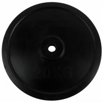 Tunturi rubber gewichtsschijf 20 kg – zwarte rubbercoated gietijzeren schijf (los, 30 mm boring)