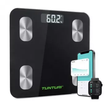 Tunturi SC30 smart lichaamsanalyseweegschaal met Bluetooth en app