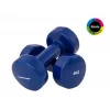 Tunturi vinyl halterset 2 x 4 kg, blauw, paar met contouren grip