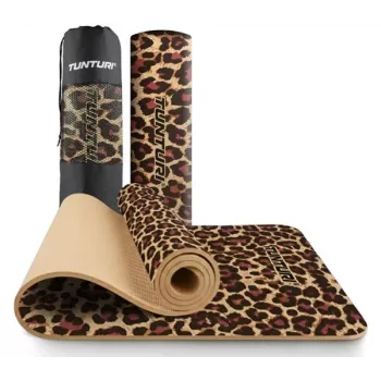 Tunturi yogamat 8 mm luipaardpatroon