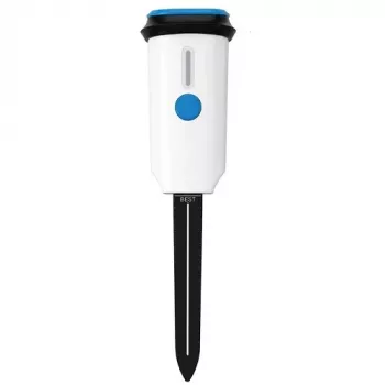 TUYA Smart Wi-Fi bodemtemperatuur- en vochtigheidssensor, IP67 roestvrijstalen sonde, Tuya Smart Life app, 3x AA batterijvoeding, wit