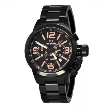 TW STEEL MAN TW312 40mm quartz chronograaf herenhorloge zwarte wijzerplaat leren band