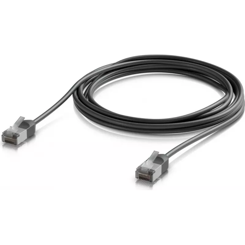 UBIQUITI UACC-CABLE-PATCH-OUTDOOR-C6A-3M-BK ultradunne afgeschermde Cat6a patchkabel voor buiten (3 m, zwart)