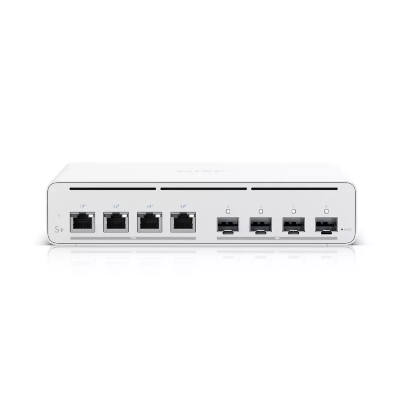 Ubiquiti UISP-S-PLUS-EU 8-poorts 2,5GbE PoE++ switch met 10G SFP+ uplink, 200W budget