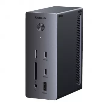 UGREEN 14-in-1 USB-C dockingstation met dual DisplayPort, HDMI, 100W PD, Gigabit Ethernet, SD/TF-kaartlezer en 3,5-mm-audio