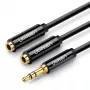 UGREEN 3,5mm hoofdtelefoonsplitterkabel AUX Y-splitter 25cm zwart (20816)