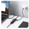 UGREEN 4-in-1 USB Hub 4x USB-A 3.0 PD DC 12V 0,25m Zwart (CM416 10915)