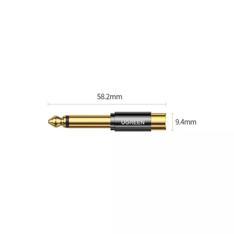 UGREEN 6,35mm jack naar RCA bus goud adapter AV169 80731