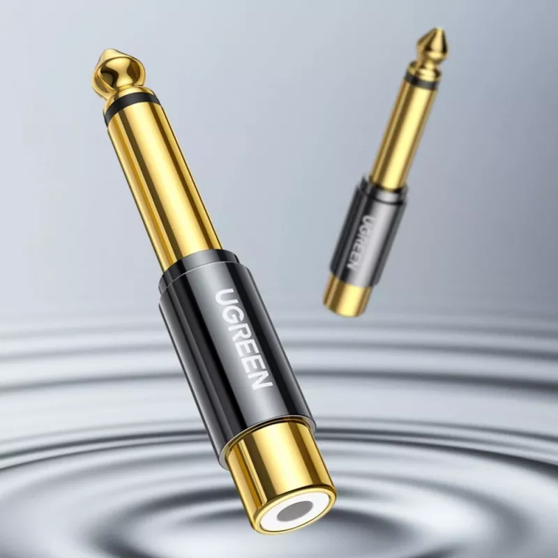 UGREEN 6,35mm jack naar RCA bus goud adapter AV169 80731