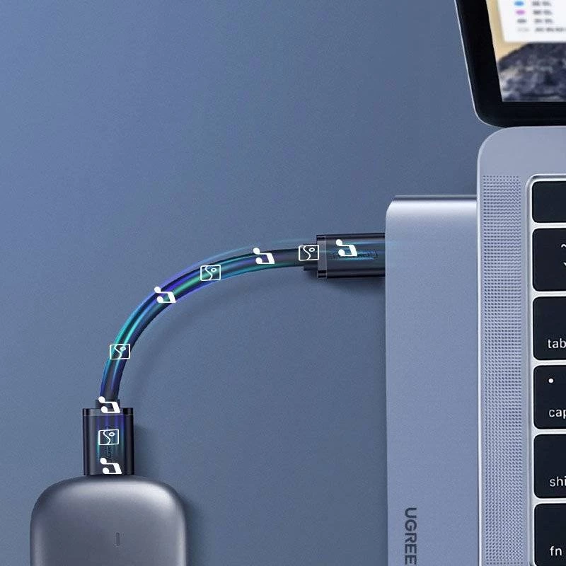 UGREEN 60559 5-in-2 USB-C-hub voor MacBook Pro/Air, USB-C PD 100W, HDMI 4K, 3x USB 3.0