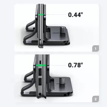 UGREEN aluminium verticale standaard houder voor MacBook laptop tablet (20471 LP258) donkergrijs