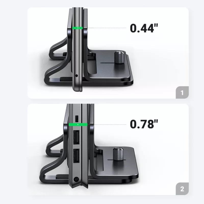 UGREEN aluminium verticale standaard houder voor MacBook laptop tablet (20471 LP258) donkergrijs