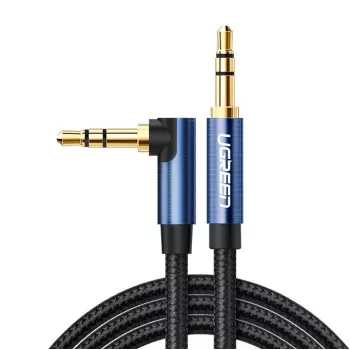 UGREEN AUX audiokabel 3,5 mm haakse stekker 2 m blauw (AV112)