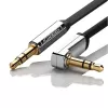 UGREEN AV119 haakse 3,5-mm platte aux-kabel 1,5 m - zwart/zilver