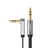 UGREEN AV119 haakse 3,5-mm platte aux-kabel 1,5 m - zwart/zilver