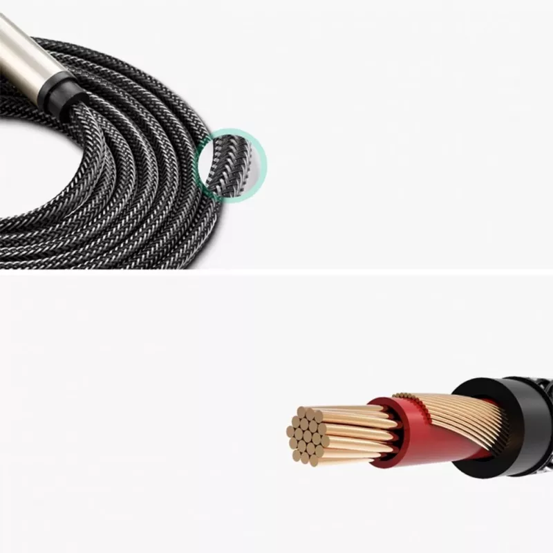 UGREEN AV128 10639 mono TS kabel 6,35mm jack naar 6,35mm jack 3m - grijs