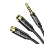 UGREEN AV141 3,5-mm-headset-splitterkabel (1x stekker naar 2x bus) 20 cm - zwart
