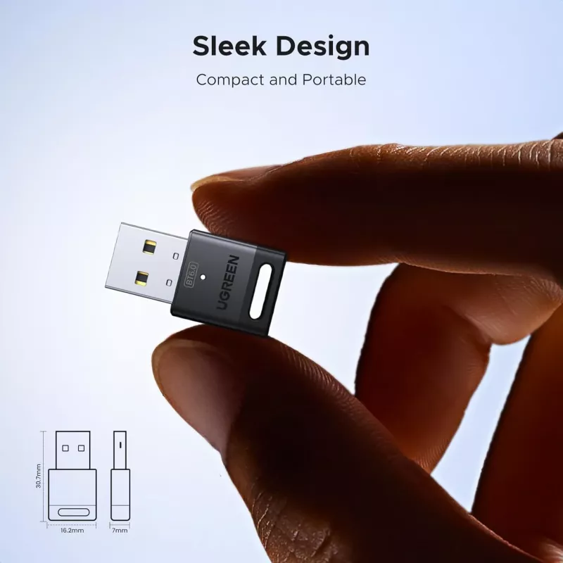 UGREEN Bluetooth 6.0 USB-adapter - zwart