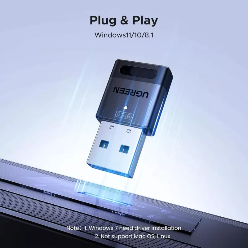 UGREEN Bluetooth 6.0 USB-adapter - zwart