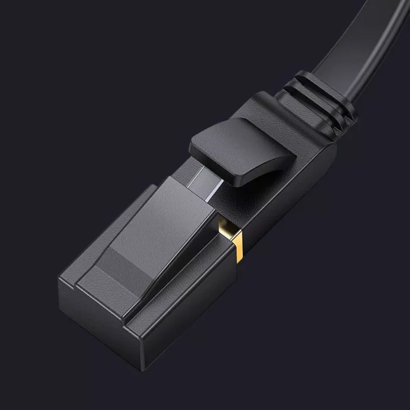 UGREEN Cat 7 STP Ethernet patchkabel 10m zwart plat RJ45 LAN 10 Gbps