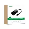 UGREEN CM129 USB-A naar 3,5mm externe stereo-sound-adapter - zwart