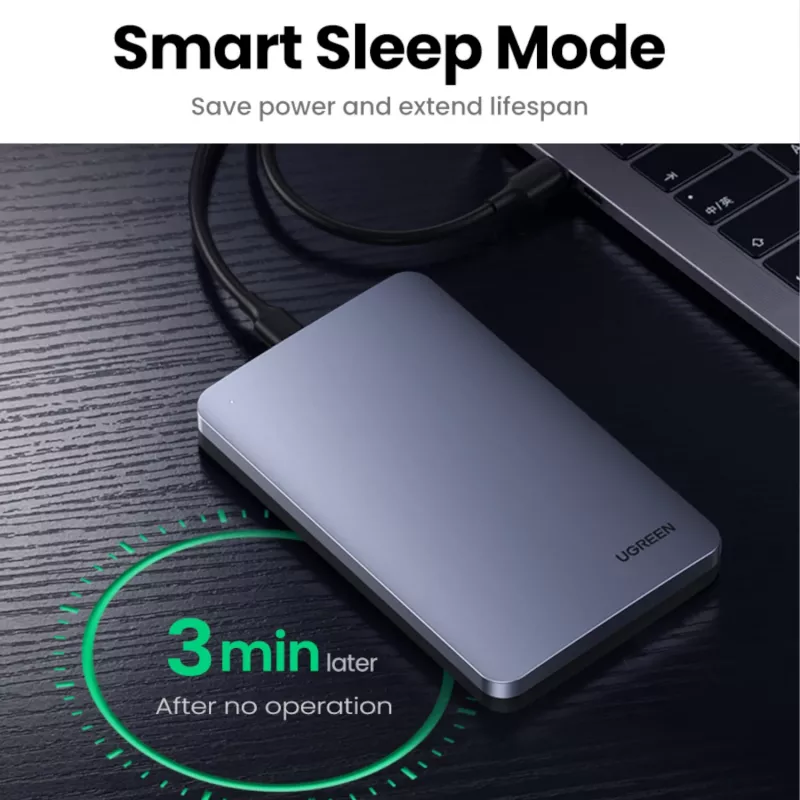 UGREEN CM300 2,5-inch USB Type-C harddiskbehuizing - zilver