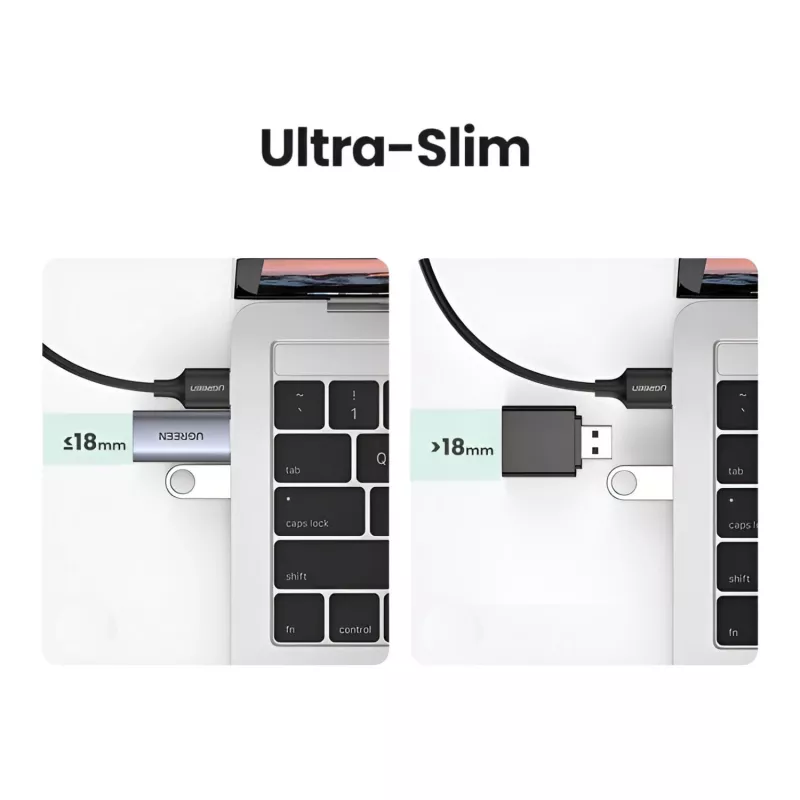 UGREEN CM383-80864 USB-A naar 3,5-mm-audioaansluiting externe geluidsadapter - zilver