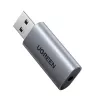 UGREEN CM383-80864 USB-A naar 3,5-mm-audioaansluiting externe geluidsadapter - zilver