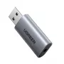 UGREEN CM383-80864 USB-A naar 3,5-mm-audioaansluiting externe geluidsadapter - zilver