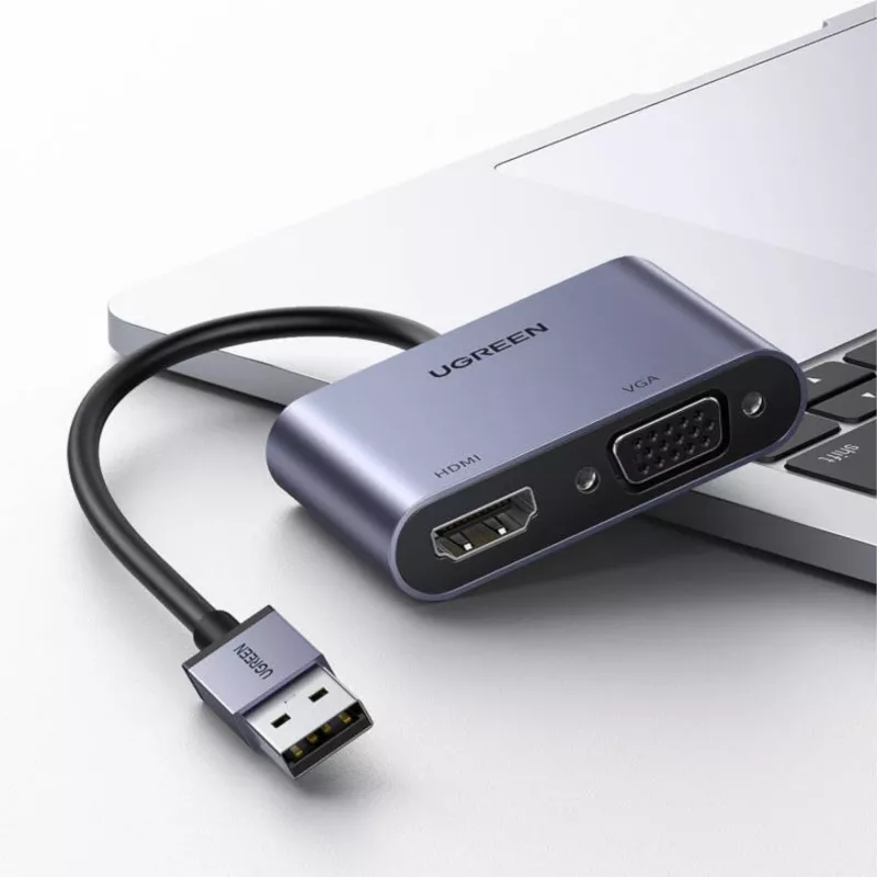 UGREEN CM449 USB-A naar HDMI + VGA 1080P Display-adapter