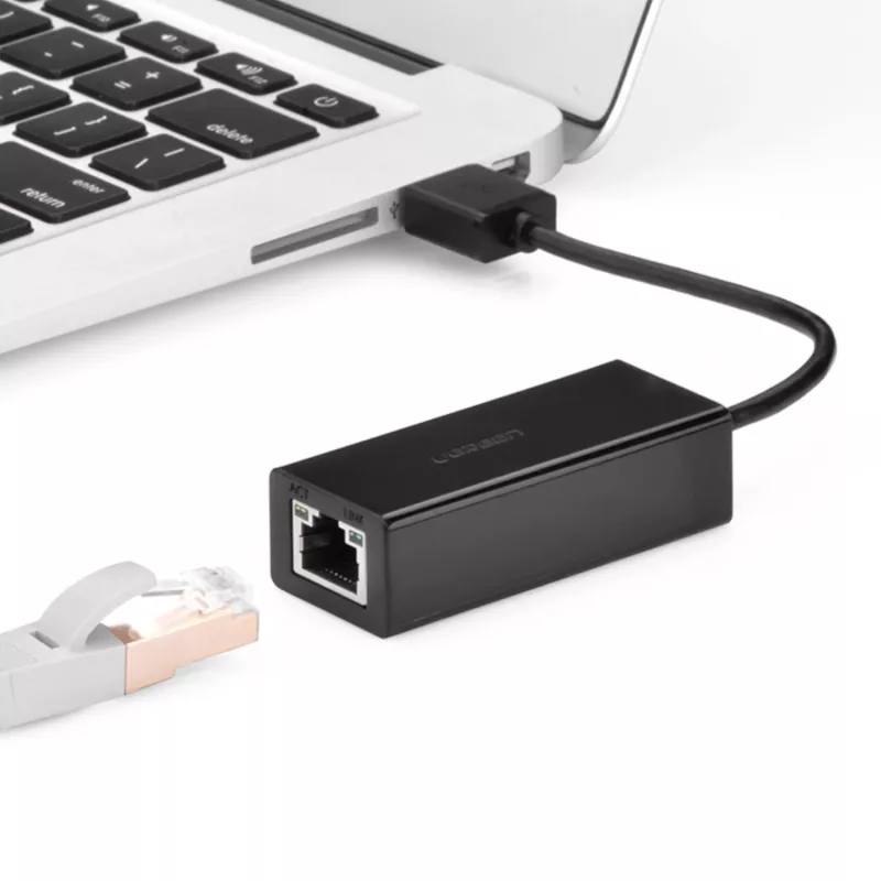 UGREEN CR110 USB 2.0 naar RJ45 ethernet-adapter - zwart