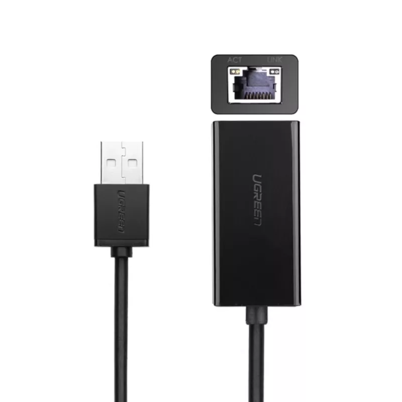 UGREEN CR110 USB 2.0 naar RJ45 ethernet-adapter - zwart