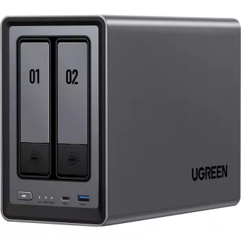 UGREEN DXP2800+ 2x Seagate IronWolf HDD-bundel - 2-bay NAS met Intel Celeron N5105, 8GB DDR4, 2x 2,5GbE, incl. 2x 4TB HDD's